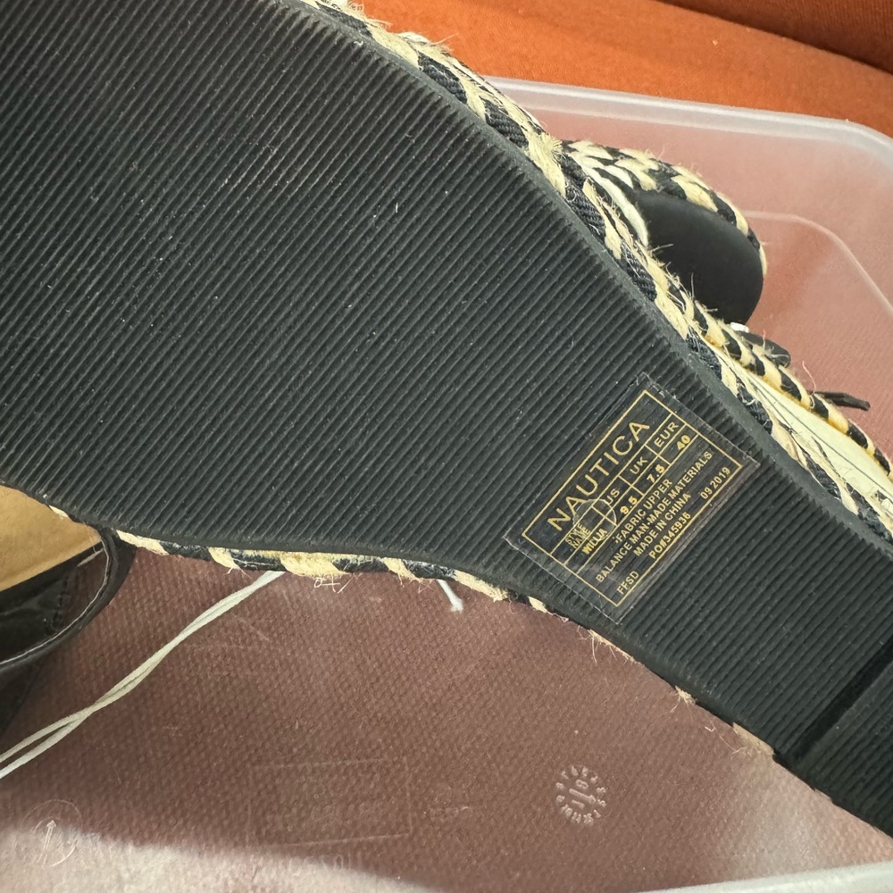 Nautica Black and Cream Espadrille Sandals - Picture 5 of 5